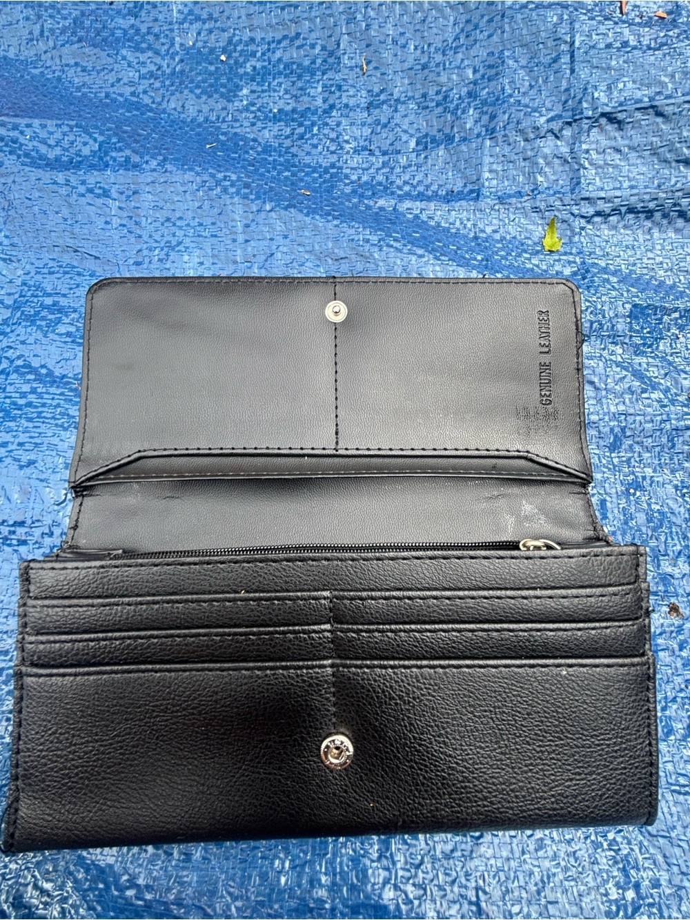 genuine leather black clutch